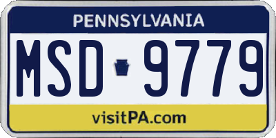 PA license plate MSD9779