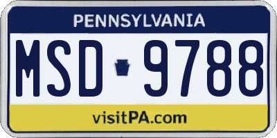PA license plate MSD9788
