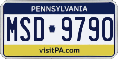 PA license plate MSD9790