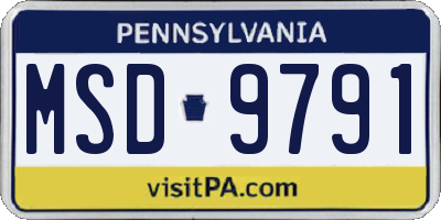 PA license plate MSD9791