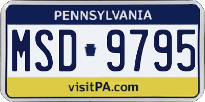 PA license plate MSD9795