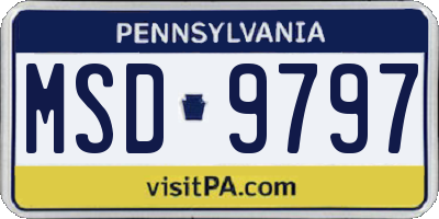 PA license plate MSD9797