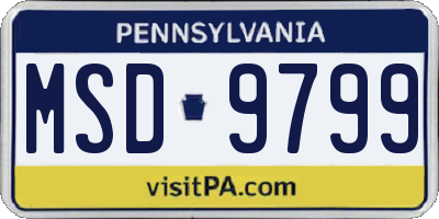 PA license plate MSD9799