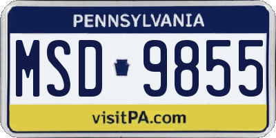 PA license plate MSD9855
