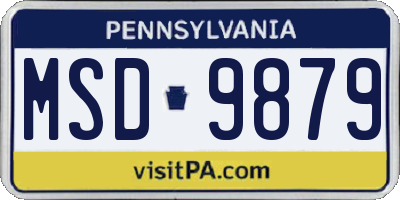 PA license plate MSD9879