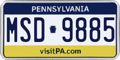 PA license plate MSD9885