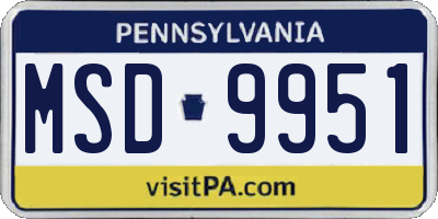 PA license plate MSD9951