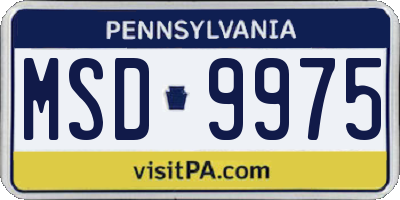 PA license plate MSD9975