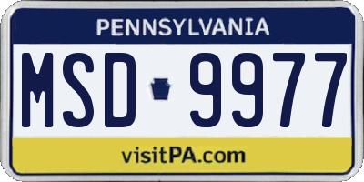 PA license plate MSD9977