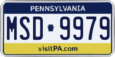 PA license plate MSD9979