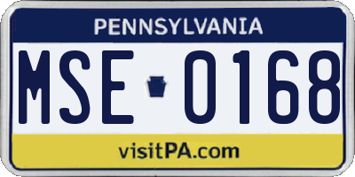 PA license plate MSE0168