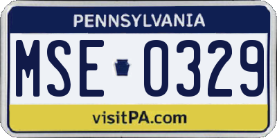 PA license plate MSE0329