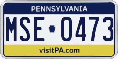 PA license plate MSE0473