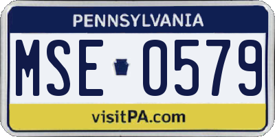 PA license plate MSE0579