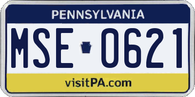 PA license plate MSE0621