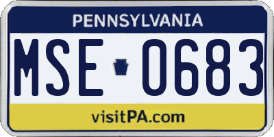 PA license plate MSE0683