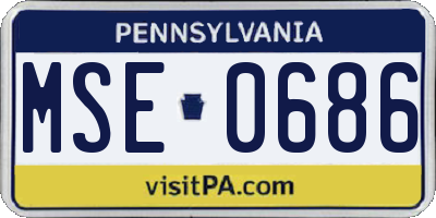 PA license plate MSE0686