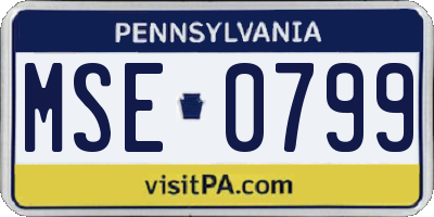 PA license plate MSE0799