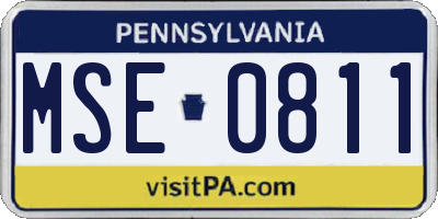 PA license plate MSE0811