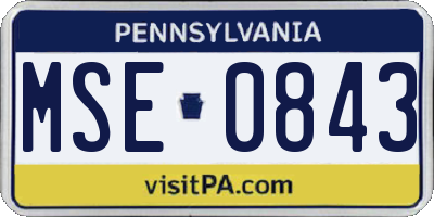 PA license plate MSE0843