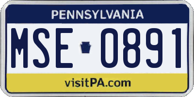 PA license plate MSE0891