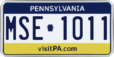 PA license plate MSE1011