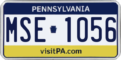 PA license plate MSE1056