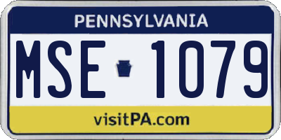 PA license plate MSE1079