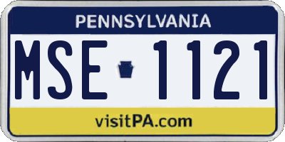 PA license plate MSE1121