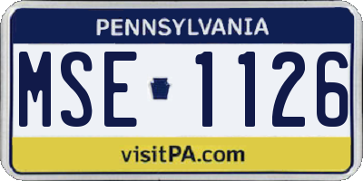 PA license plate MSE1126