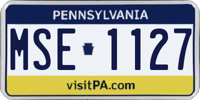 PA license plate MSE1127