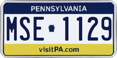 PA license plate MSE1129