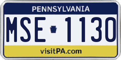 PA license plate MSE1130