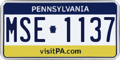 PA license plate MSE1137