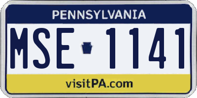 PA license plate MSE1141