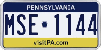 PA license plate MSE1144