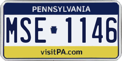 PA license plate MSE1146