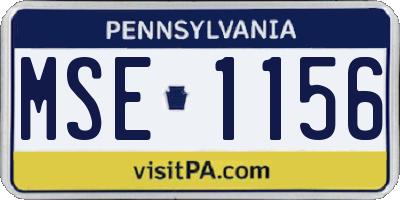 PA license plate MSE1156