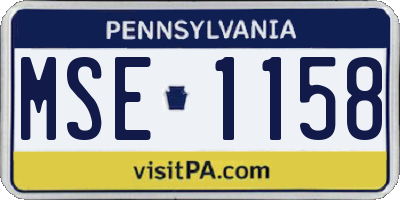 PA license plate MSE1158