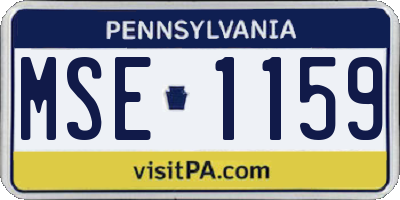 PA license plate MSE1159