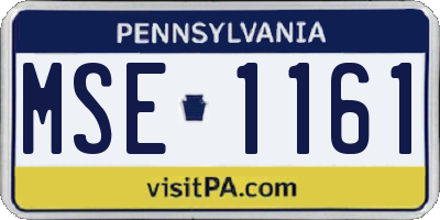 PA license plate MSE1161