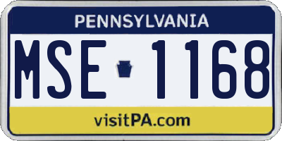 PA license plate MSE1168