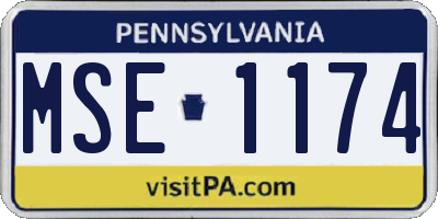 PA license plate MSE1174