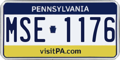 PA license plate MSE1176