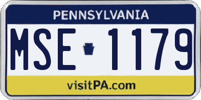 PA license plate MSE1179