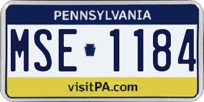 PA license plate MSE1184