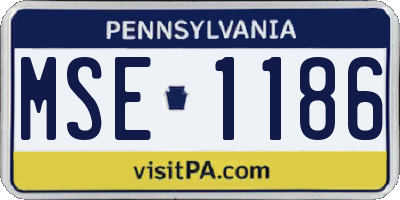 PA license plate MSE1186