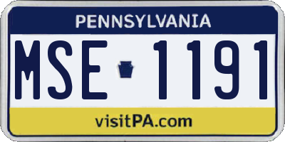 PA license plate MSE1191