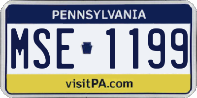 PA license plate MSE1199