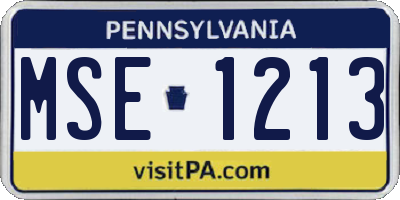 PA license plate MSE1213